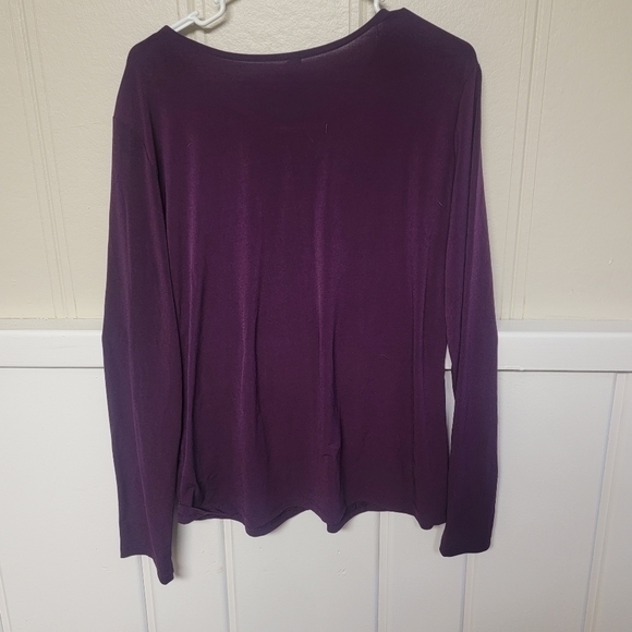 Mi-Lieux Plum‎ V Neck Blouse - Picture 4 of 4